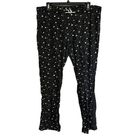 🌿4/$35🌿 OLD NAVY Black White Star Flannel Pyjama Pants (M) - Picture 7 of 7